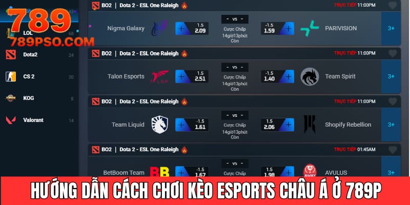 Hướng dẫn cách chơi kèo Esports châu Á